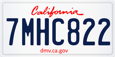 CA license plate 7MHC822
