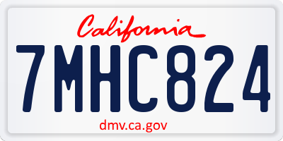CA license plate 7MHC824