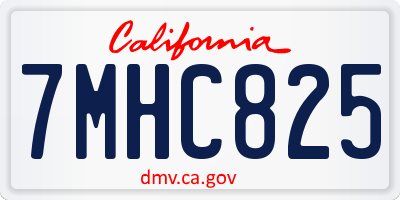 CA license plate 7MHC825