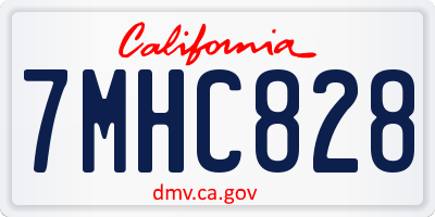 CA license plate 7MHC828
