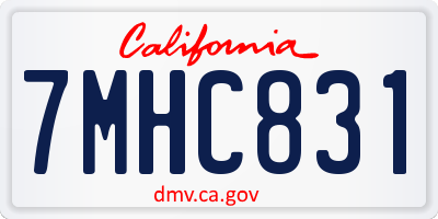 CA license plate 7MHC831