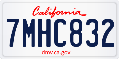 CA license plate 7MHC832