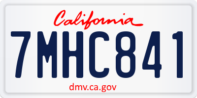 CA license plate 7MHC841