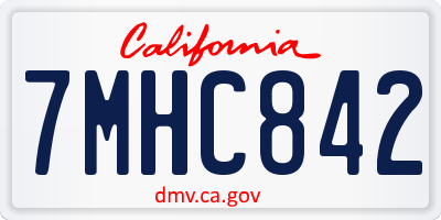 CA license plate 7MHC842