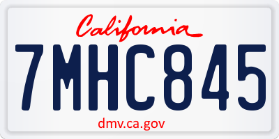 CA license plate 7MHC845