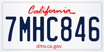 CA license plate 7MHC846