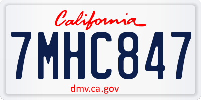 CA license plate 7MHC847