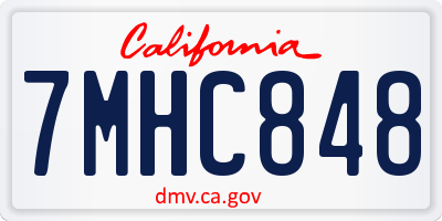 CA license plate 7MHC848