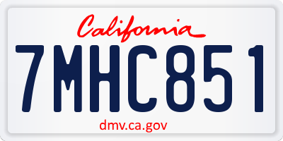 CA license plate 7MHC851