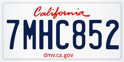 CA license plate 7MHC852