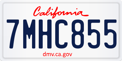 CA license plate 7MHC855