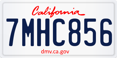CA license plate 7MHC856