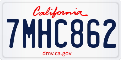 CA license plate 7MHC862