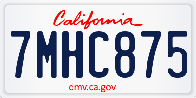 CA license plate 7MHC875