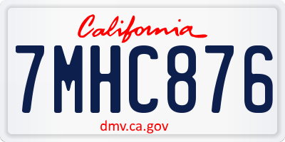 CA license plate 7MHC876