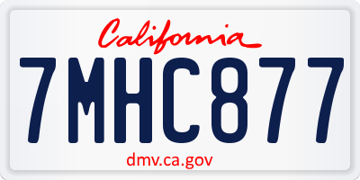 CA license plate 7MHC877