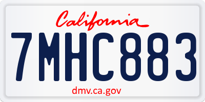 CA license plate 7MHC883