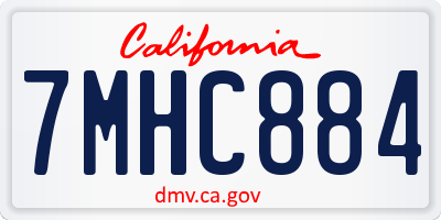 CA license plate 7MHC884