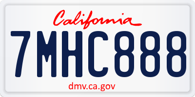 CA license plate 7MHC888