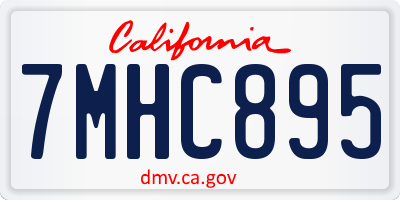 CA license plate 7MHC895