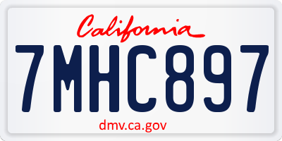 CA license plate 7MHC897