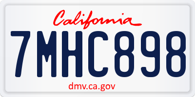 CA license plate 7MHC898