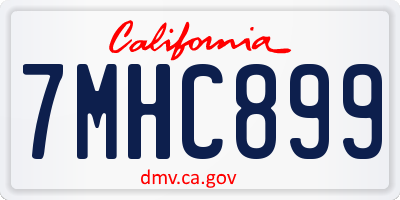 CA license plate 7MHC899