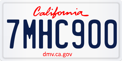 CA license plate 7MHC900