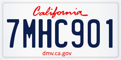 CA license plate 7MHC901