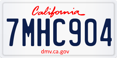 CA license plate 7MHC904