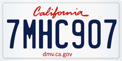 CA license plate 7MHC907