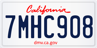 CA license plate 7MHC908
