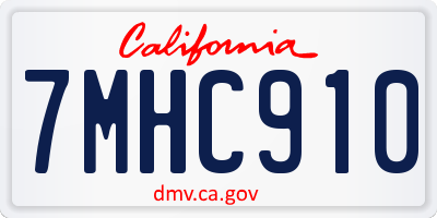 CA license plate 7MHC910