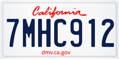 CA license plate 7MHC912