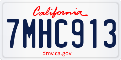 CA license plate 7MHC913