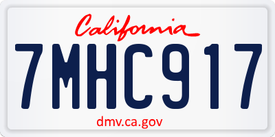 CA license plate 7MHC917