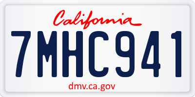 CA license plate 7MHC941