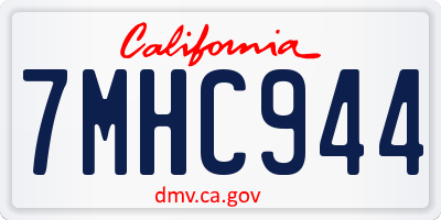 CA license plate 7MHC944