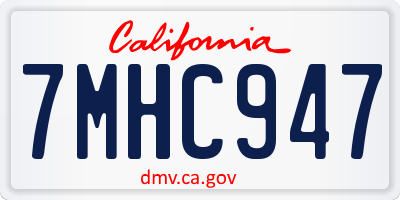 CA license plate 7MHC947