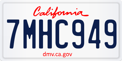 CA license plate 7MHC949