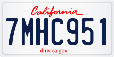 CA license plate 7MHC951