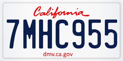 CA license plate 7MHC955