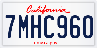 CA license plate 7MHC960