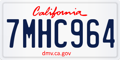 CA license plate 7MHC964