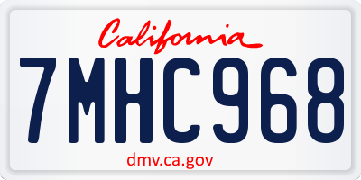 CA license plate 7MHC968