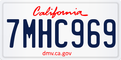 CA license plate 7MHC969