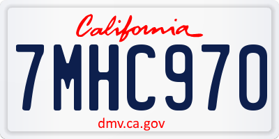 CA license plate 7MHC970