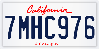 CA license plate 7MHC976