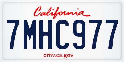 CA license plate 7MHC977