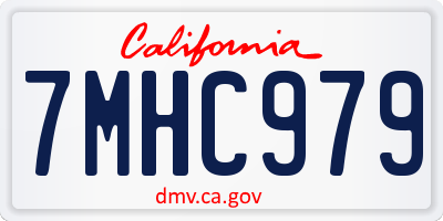 CA license plate 7MHC979